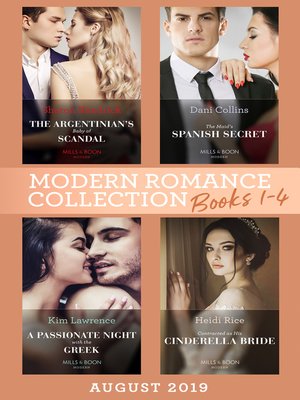 cover image of Modern Romance August 2019 Books 1-4
